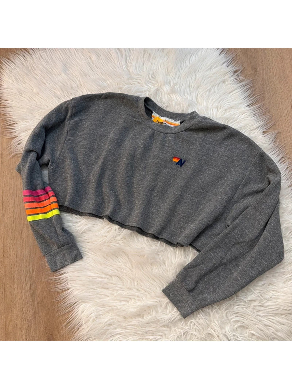 Aviator Nation cropped crew neck size S